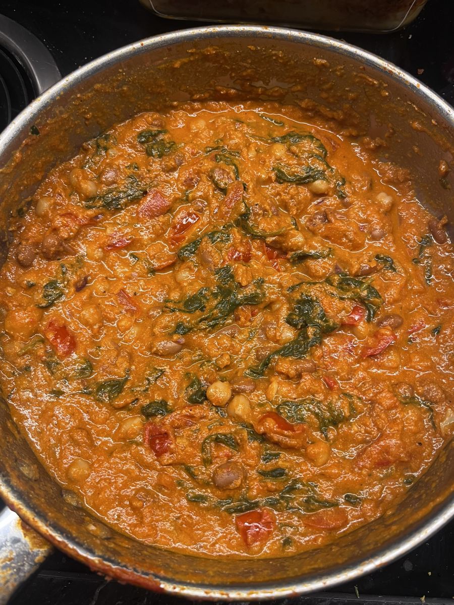 chickpea and spinach curry