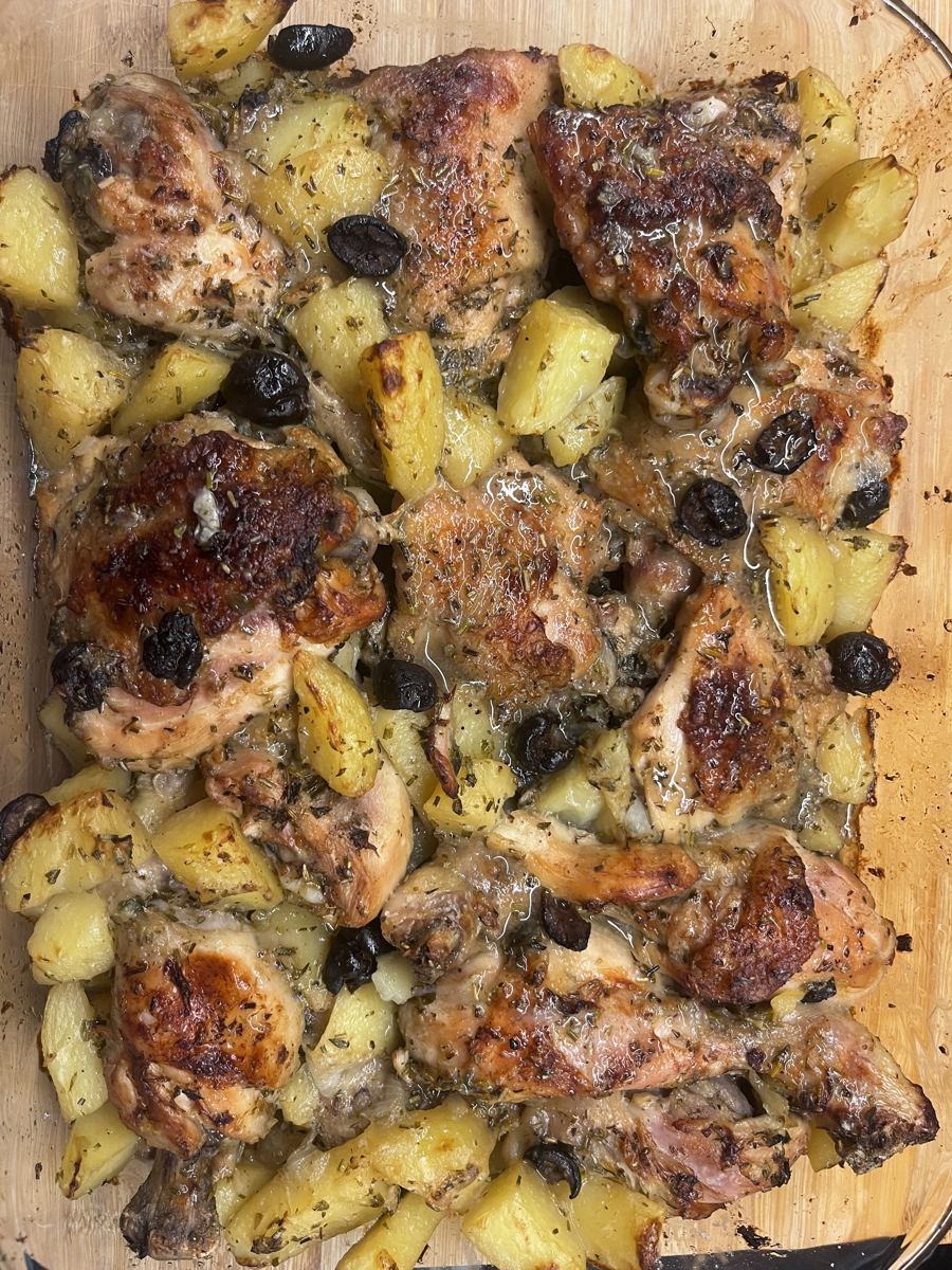 hunter-style chicken and potatoes